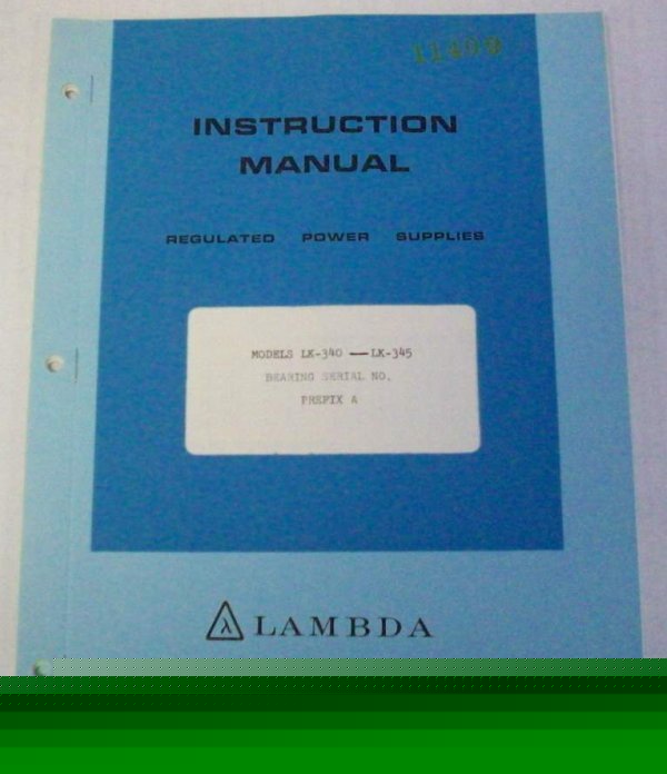 Lambda electronics lk-340 thru lk-345 op/svc manual