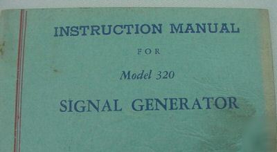 Eico model 320 signal generator instruction manual