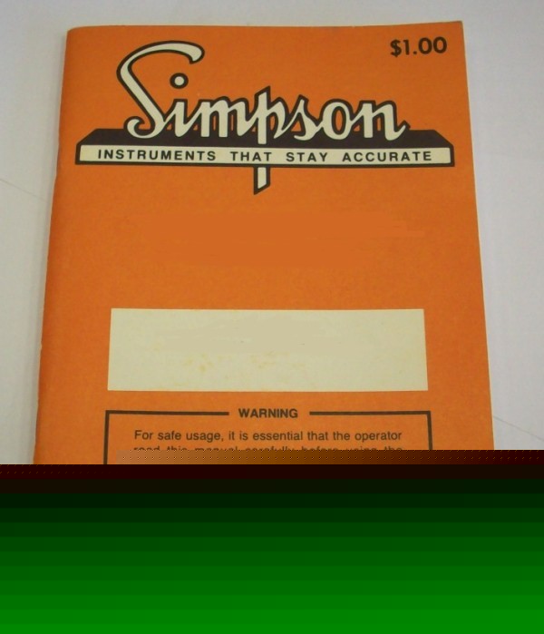 Simpson 260 series-6 op/service manual - $5 shipping 