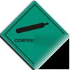 Compressed gas sign-adh.vinyl-230X230MM(ha-003-ag)