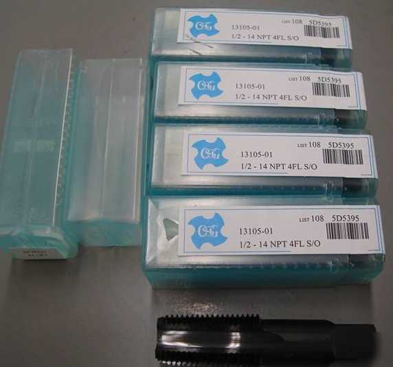 New lot of 5 osg 13105-01 1/2- 14 npt 4FL s/o pipe taps 