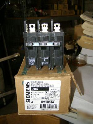 4 siemens BQ3B020 3 pole mid tab 240 v 62.50 each 