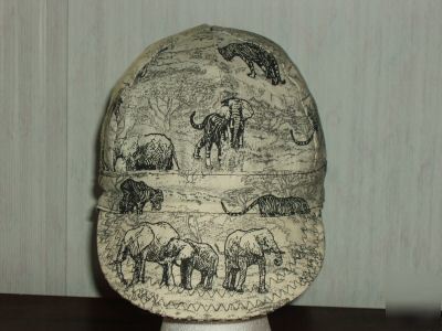Welding cap in safari animals-a 100% cotton hat