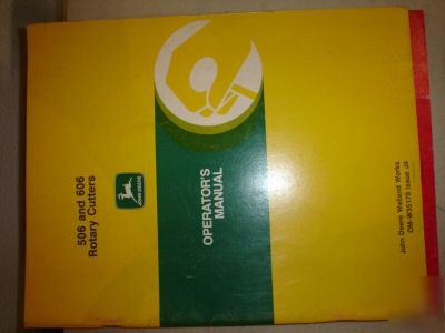John deere 506 606 rotary cutter mower operators manual