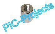 10 off M3 x 4MM hex spacer brass nickle plated