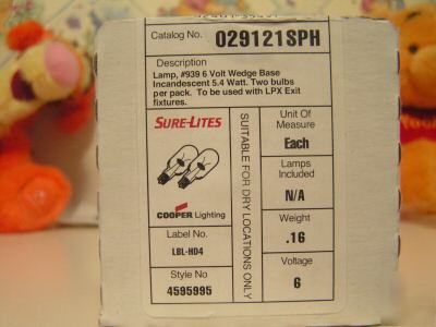 Sure-lites /cooper lighting 6 volt wedge base 5.4 watt