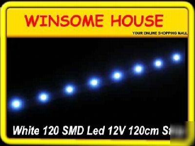 *brightest*12V white 120 led flexible car smd led strip