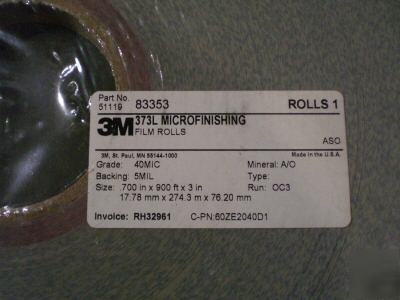  1-roll, 3M 373L microfinishing film 
