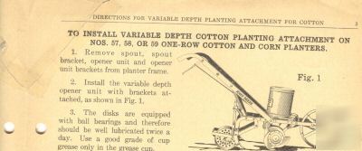 1938 john deere cotton planting attachment manual