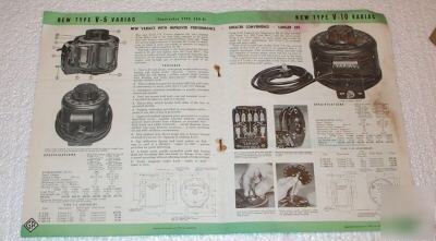 1949 variac illumination control tranformer brochure 