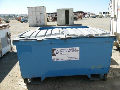 2.8 cubic yard refuse trash container bin rollers 