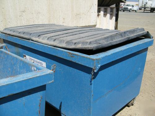 2.8 cubic yard refuse trash container bin rollers 