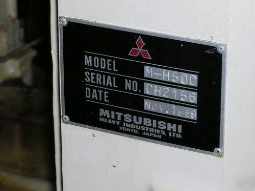 2 - mitsubishi m-H50C cnc horizontal mill, 60 atc, 1989