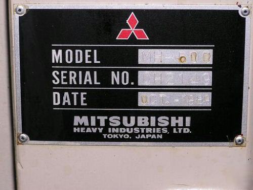 2 - mitsubishi m-H50C cnc horizontal mill, 60 atc, 1989