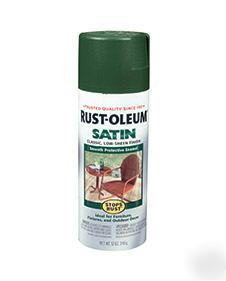 6 cans of rustoleum satin finish spray paint - green
