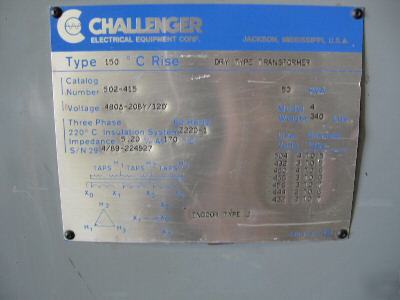 Challenger 50KVA 480-208Y/120 3 phase transformer used