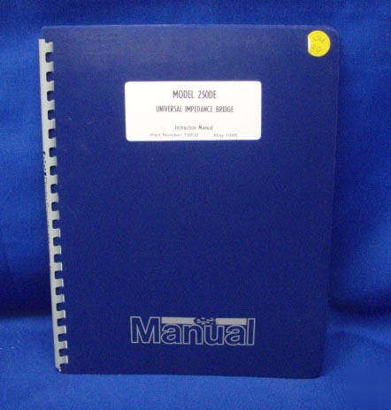 Esi model 250DE instruction manual w/schematics