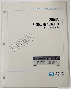 Hewlett packard 8656A signal generator operating manual