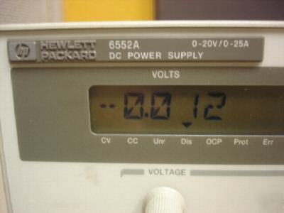 Hp / agilent 6552A dc power supply 0-20V / 0-25A