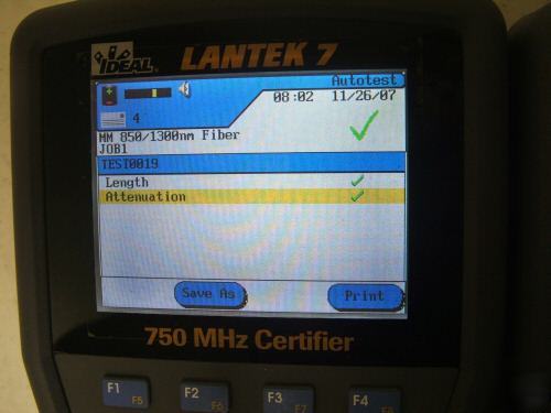 Ideal lantek 7 750MHZ CAT6 & multimode cable certifier