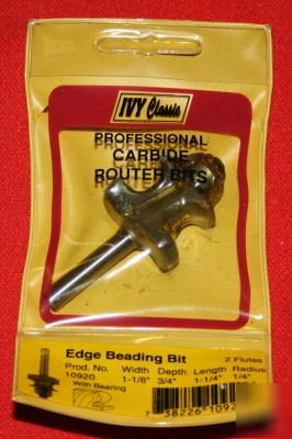 Ivy classic carbide router bearing 1/4 edge beading bit