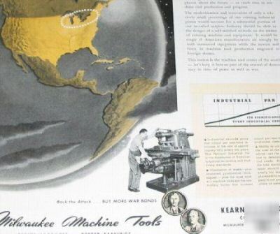 Milwaukee machine tools -kearney & trecker -4 1945 ads