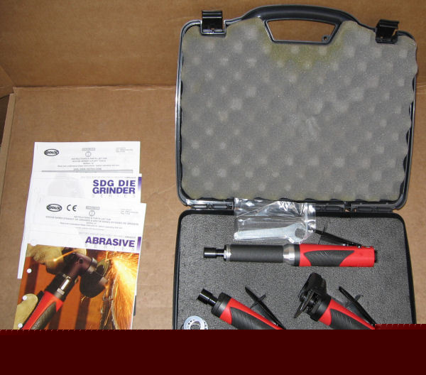 New pneumatic die grinder kit sioux 3 pieces + case