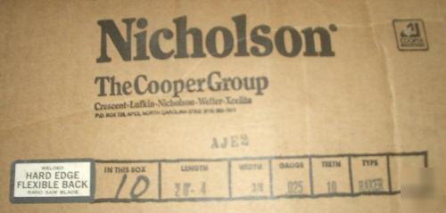 Nicholson band saw bandsaw blade 20' 4
