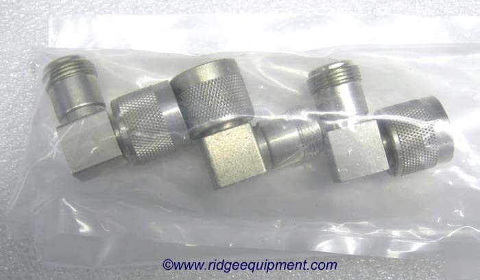 Qty-3 n-m to n-f right angle adapters