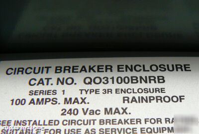Square d 100 amp QO3100 circuit breaker enclosure 