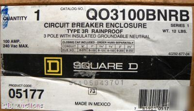 Square d 100 amp QO3100 circuit breaker enclosure 