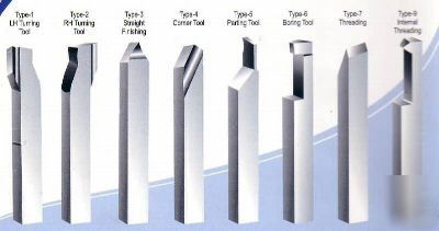 Set of 8 hss lathe tools with 12MM shank