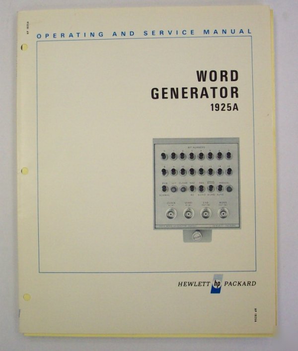 Hp / agilent 1925A op/service manual - $5 shipping 