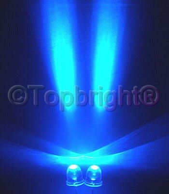 10 pcs mega bright blue led 10MM 40,000 mcd f/r