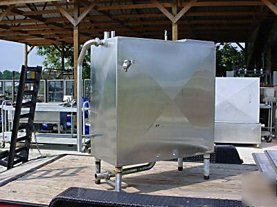 250GAL vertical rectangular stainless cip tank