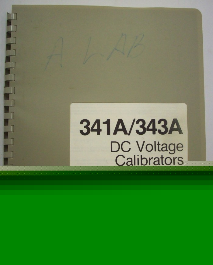 Fluke 341A/343A dc voltage calibrators instruction man.