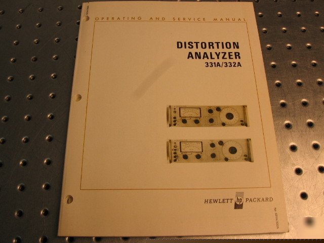 G30956 hp 331A / 332A operating & service manual