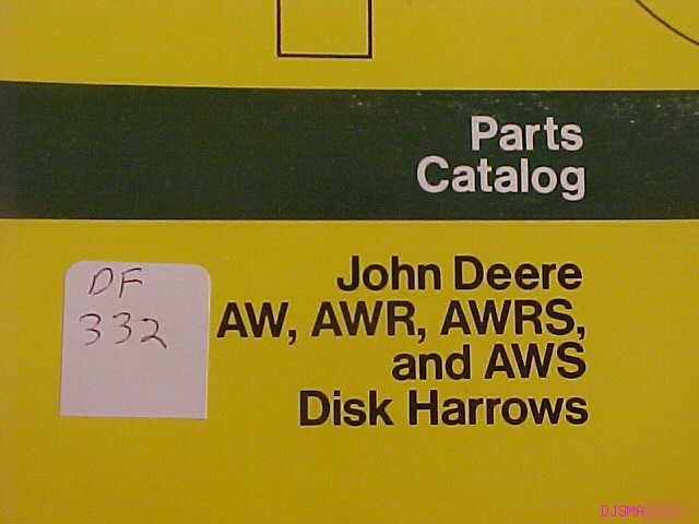 John deere aw awr awrs aws disk harrows parts catalog