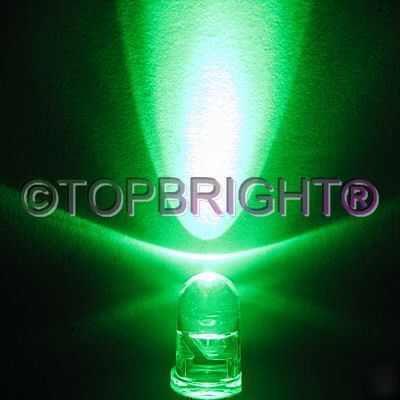 New 200 pc megabright green led 5MM 28,000MCD free r&sh