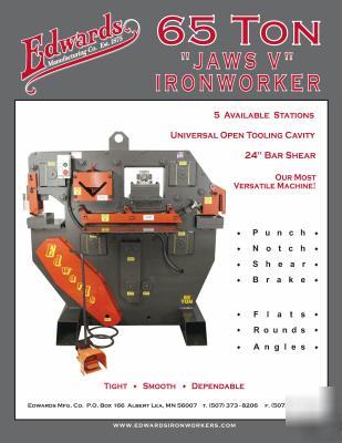 New edwards 65 ton hydraulic multi-tool ironworker