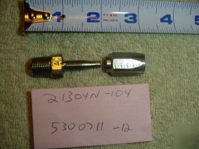 Qty 6 **weatherhead 21304N-104 fitting for # 4 hose